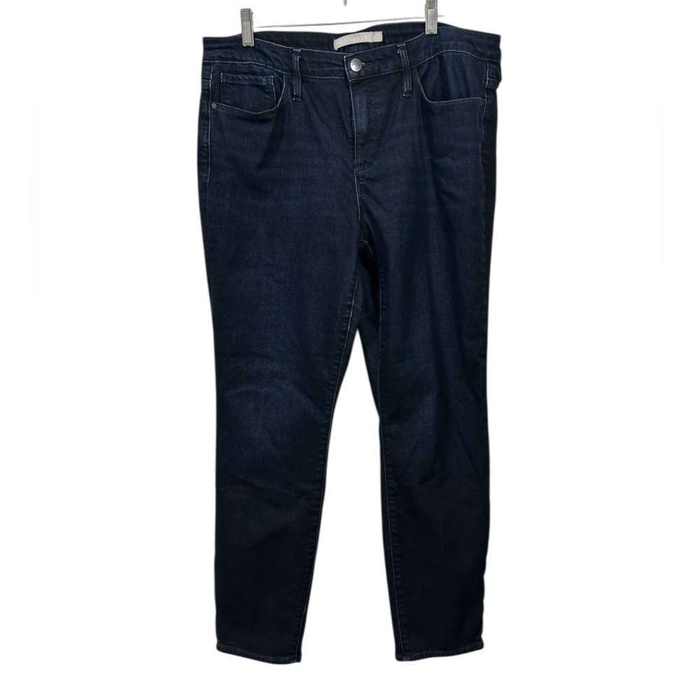Athleta Women's Dark Blue Wash SCULPTEK casual Straight Leg high rise Jeans 14